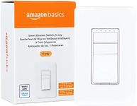 Amazon Basics Smart Dimmer Switch, 3-Way, Works with Alexa Only, 2.4 GHz Wi-Fi, No Hub Required, White, 2.91 x 4.65 x 1.62 inches