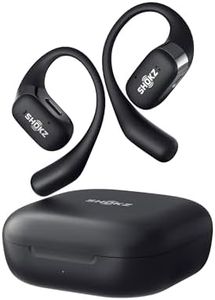 SHOKZ [2023 Nouveuté] OpenFit Écouteurs Bluetooth sans Fil-Casque Audio avec Micro Intégré-Confort aux Oreilles Libres Léger-Recharge Rapide-28h d'Autonomie-pour Appel Music l'Usage Quotidien-Noir