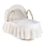 Clair de Lune Broderie Anglaise Palm Moses Basket Baby Bassinet 75 x 28 cm