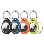 UNBREAKcable 360° Protective Case for AirTag, AirTags Keyring Holder, [4-Pack] Scratch-Resistant, Lock Design, Keychain for AirTag, TPU Full Cover Case for Airtag, Key, Luggage, Multicolor