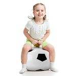 NUOBESTY 45cm PVC Inflatable Hopper Ball Hopping Ball Jumping Ball Bouncing Ball with Handle for Kids White Football