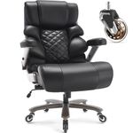 700lbs Big and Tall Office Chair-Large High Back Desk Chair with Adjustable Lumbar Support 3D Flip Arms Plus Size Wheels, Executive Computer Chair, Heavy Duty Metal Base, Thick Padded Wide Seat