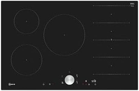 NEFF T68FTV4L0, N 90, Induktionskochfeld, autarkes Glaskeramik-Kochfeld 80 cm breit, Twist Pad, Flex Induction, Home Connect, Smart Hood Automatic, Rahmenlos aufliegend, Schwarz