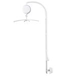 HLEEDUO 33 inch White Baby Crib Mobile, Musical Mobile with 35 Lullabies, Auto Rotate & Stop, Crib Mount, ABS Plastic Frame