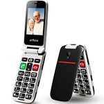 artfone CF241 Senior Flip Mobile Phone Unlocked, Big Button Mobile Phone for Elderly with Dual SIM and 2.4" Large Screen(Black)