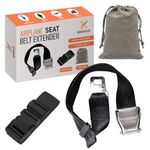 Kravius Airplane Seat Belt Extender, Adjustable 6-32 Inch Plane Seatbelt Extension for pregnant or fat man, E-Mark Safety Europe Certified Aeroplane, With FREE Velvet Carry Bag and Suitecase Strap