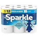 Sparkle Pick-A-Size Paper Towels, 6 Double Rolls (660 Sheets Total) - Strong 2-Ply Towels for Kitchen Cleanup and Everyday Messes