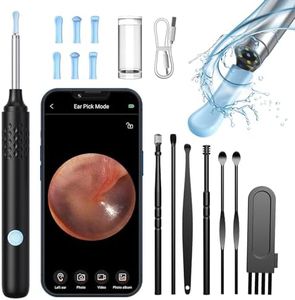 Linception Ear Cleaner,Ear Wax Removal Tool,Ear Cleaner with 1080P Camera and 6LED Lights,3.5mm Visual Ear Wax Removal Otoscope for iOS, Android (Black)