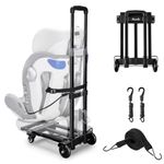 KEDSUM Car Seat Travel Cart, Compact and Lightweight Carseat Trolley for Traveling, Solid Construction Portable Car Seat Carrier with Wheels for Airports Folding Hand Truck Dolly Cart for Luggage