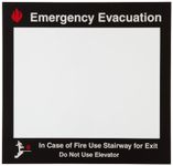 Brady 102854 11.500" Width X 11" Height Black and Red on Clear Emergency Evacuation Map Holder, Legend "Emergency Evacuation in Case of Fire Use Stairway for Exit Do Not Use Elevator