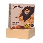 Caveman Men's Natural Soap - PUCKER FRUIT (180g): Moisturizing, Exfoliating, & Refreshing Bar Soap with Apricot & Cranberry Seed Scrub, Aloe Vera Extract and Citrus Essence