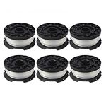 THTEN AF-100 String Trimmer Spool Compatible with Black and Decker GH600 GH900 LST201 LSTE525 BESTA510 30ft 0.065" Refills Line AFS Weed Eater Edger with RC-100-P Spool Cap Covers 6 Pack