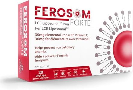 Ferosom Forte LCE Liposomal Iron – Iron Supplement Capsule Gentle on the Stomachs – 30g Elemental Iron with Vitamin C – One-A-Day Easy to Swallow Iron Pills for Women and Men, 20 Vegan Iron Capsules