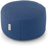 Basaho Meditation Cushion | WHEEL Zafu Meditation Cushion with Removable Washable Cover | Certified Organic Cotton Meditation Cushions | Buckwheat Hulls Cushion Meditation Pillow (Dusty Blue)