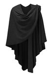 PULI Womens Cross Front Shawl Wraps Elegant ponchos Finely Draped Knitted Cape Cardigan For Evening dress Wedding Shawls