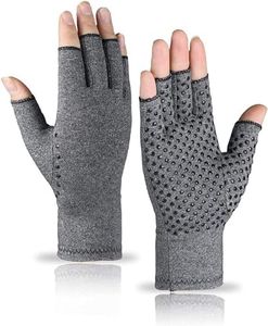 VITTO Anti-Arthritis Gloves Women & Men with Grips - Compression Gloves for Arthritis Pain Relief, Carpal Tunnel, Injuries - Fingerless Gloves for Women & Fingerless Gloves for Men (Medium, Grey)
