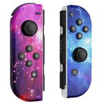 Smanettew Controllers Compatible with Nintendo Switch, Wireless Switch Controllers Left and Right Support Vibration/6-Axis Gyroscope/Screenshot and Wake-up Function (Starry Sky)