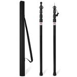 Adjustable Tent Poles for Camping Set of 2, Maveek Telescoping Aluminum Tarp Rods Heavy Duty for Awnings Canopy Shelter Outdoor Rainfly Portable & Reusable, 38"-93" 3 Sections with Zipper Bag Black