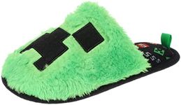 Minecraft Slippers for Kids and Adults, Family Gaming Slippers, Slip-On Scuff, Men's Women's and Kid's Sizes, Creeper Green, 5-6 Big Kid