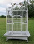 Extra Large Wrought Iron Open/Close Play Top Bird Parrot Cage, Include Metal Seed Guard Solid Metal Feeder Nest Doors Overall Dimensions: 35.25" Wx29.5"x62"H(with Seed Skirt)