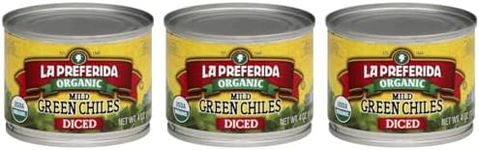 La Preferida Organic Green Chiles, Mild-Diced,4 Ounce (Pack of 3)