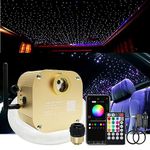 AKEPO 16W RGBW Twinkle Fiber Optic Lights Music + APP Control Star Ceiling Light Kit for Car & Home, RGBW LED Light Engine Driver with Optical Fiber Cable 550pcs 13.1ft/4m 0.75mm + Remote + Crystal