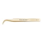 NAGARAKU Tweezers for Eyelash Extensions from BELLE GAGA™ Volume Cluster Eyelashes easy Fanning Premade Fans Tweezers Stainless Steel Precision Light Weight (M-01)