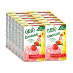 True Lemon Strawberry Lemonade 10ct Naturally Flavoured Drink Mix - 10 Calories Per Packet - No Artificial Sweeteners or Preservatives (12 Pack)