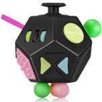 VCOSTORE 12 Sided Fidget Toys - Dodecagon Fidget Toys Relieves Stress and Anxiety Relaxing Fidget Toys Cube for Adults and Kids with ADHD,OCD,ADD (Black)