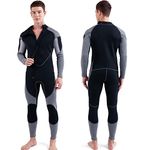 FABOBJECTS® 3mm Neoprene Wetsuit for Men Front Zip Full Body Diving Suit for Snorkeling Surfing Scuba Diving Swimming