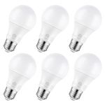 Brightown LED Light Bulbs 9W Daylight White LED Bulb, Non-dimmable Light Bulb, A19 E26 Standard Base, 25000 Hour Lifetime, 6 Packs