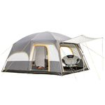 skandika Tonsberg 5 Person Man Camping Double-Layer Tent with Sewn-In Groundsheet, 4000 mm Water Column, Mosquito Netting, 220cm Height & Removable Roof for Optimum Air-Flow (Dark Grey/Light Grey)