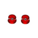 Bohue Poppy Flower Stud Earrings Cute Red Enamel Flowers Earrings Metal Remembrance Sunday Red Flower Earrings for Women Girls