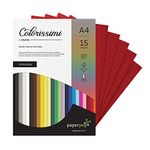 Paper Pep Colorissimi Card Stock 220GSM A4 Rubino (Dark Red) Unicolor Pack of 15 Sheets