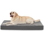 MIHIKK Extra Large Dog Bed with Removable Washable Cover, XL Orthopedic 42 inch Dog Crate Bed Large Breed, Waterproof Pet Bed, Big XLarge Dog Beds Large Sized Dog Mattress, Dark Gray