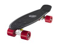 Ridge Retro Kids' Street Skateboard Black/Red, 22" inch plastic frame, 1 speed 78a pu rubber wheels prefitted with abec 7 bearings