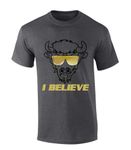 Mens Colorado Sunglasses Buffalo I Believe Team Color Buffaloes Football Short Sleeve T-Shirt Graphic Tee, Heather Grey, X-Large