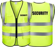 High Visibility Safety Vest Class 2 ANSI Reflective Security Guard Vest Event Security Vest For Mall School Safety Bouncer