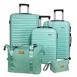 Luggage Set 3 Pieces (20/24/28) -Suitcase Set - Carry on Luggage with Wheels - Check-in Luggage - PC + ABS Durable Suitcase Rotating Silent Wheels (Hardside Luggage with Spinner Wheels, Mint)…