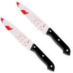 VEYLIN 2 Pack Halloween Bloody Knife Prop Decoration Party Costume Accessory 30cm Long