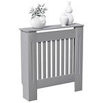 Vida Designs Chelsea Radiator Cover Modern Slatted Grill Slats Grey Painted MDF Cabinet, Small, (H: 82 / W: 78 / D: 19 cm)