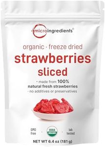 Micro Ingredients Organic Strawberries Sliced, 6.4oz | 100% Natural Fruit | Freeze Dried Strawberry Source | No Sugar & Additives | Healthy Snack & Topping for Beverages or Recipes | Non-GMO, Vegan