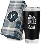 Best Uncle Ever Tumbler - Custom Vacuum Insulated Stainless Steel New Uncle Mug with Lid and Straw - Fun Uncle Birthday Cup - Promoted to Uncle Announcement - New Uncle Gift - Uncle to Be Present