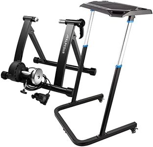 Alpcour Magnetic Bike Trainer Stand for Indoor Riding – with Portable Multi-Tasking Bike Trainer Fitness Desk