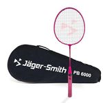 Jager-Smith PB 6000 Aluminium Badminton Racquet with Tempered Steel Shaft and Full Cover Suitable for Kids Age 6-11 Years (Made in India)