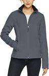 TSLA Women's Micro Fleece Jacket, Full-Zip Waterproof Softshell Jacket, Wind Proof Lightweight Jackets, Softshell(xkj90) - Grey, X-Small