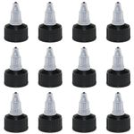 AYLIFU 12 PCS 24/410 Natural Twist Top Caps Black Bottle Dispensing Caps Squeeze Bottle Replacement Twist Caps for Squeeze Bottles, Replacement Caps, Cosmetics Bottles, Crafts Bottles