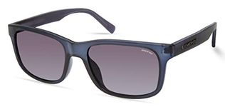 Kenneth Cole New York Women's Round Sunglasses, Shiny Blue / Gradient Smoke, 55 mm