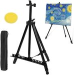 Adjustable Artist Easel Stand - Adjustable Metal Field Easel with Carry Bag and Free Artist Sponge, Suitable for Canvas Size 35cm to 84cm - Perfect Easels for Painting, A1, Art Display - Adults & Kids