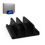 Zorbes Laptop Holder For Desk With Silicone Anti-Slip Notebook Vertical Laptop Stand Holder With Dual Slots Laptop Dock For Ipad Macbook Stand 13 Inch Phone Stand Organizer Rack Tabletop